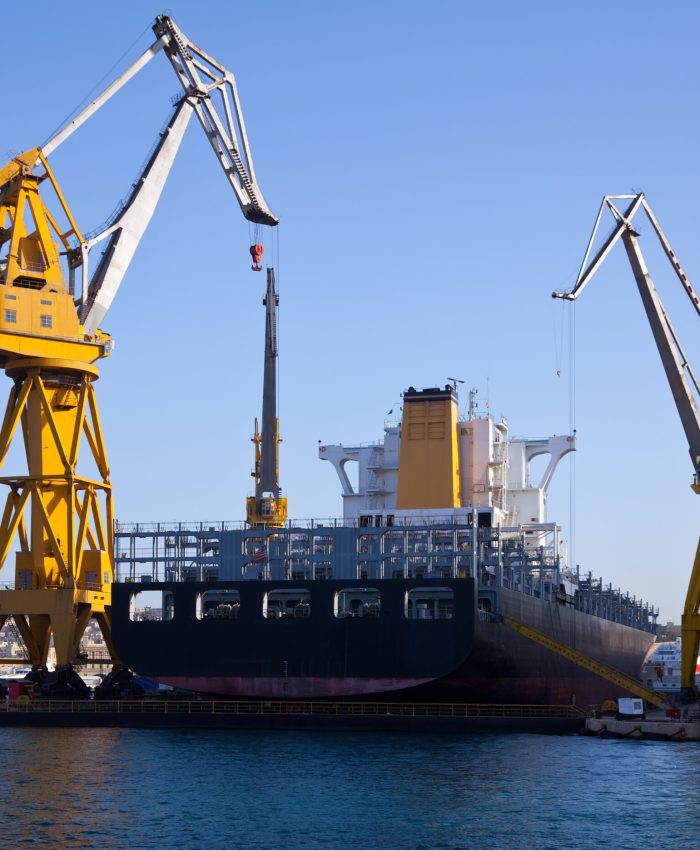 Ship in dry dock 